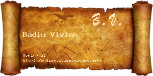 Badiu Vivien névjegykártya